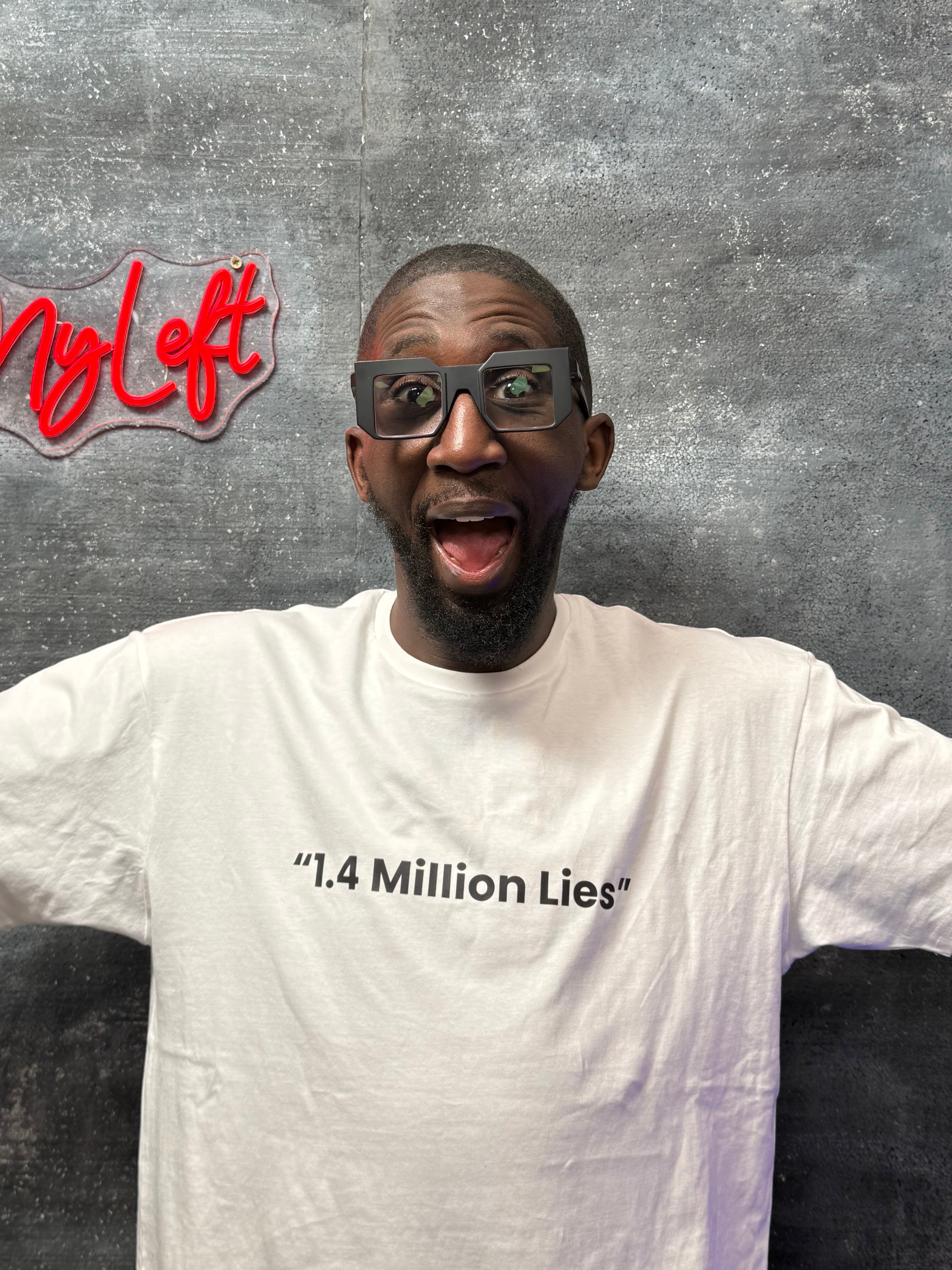 "1.4 Million Lies" Logo T-Shirt - White - Exclusive Drop