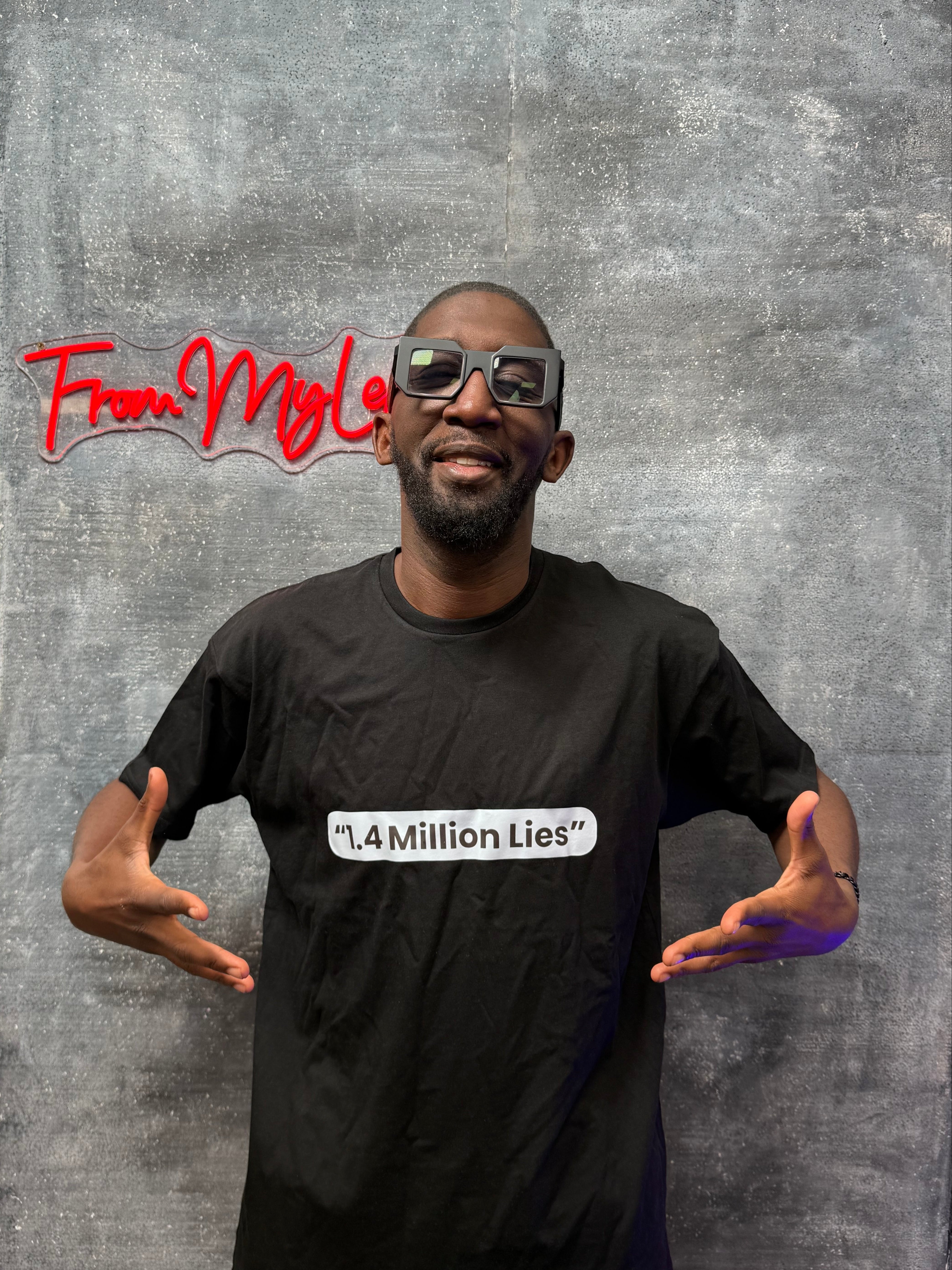 "1.4 Million Lies" Logo T-Shirt - Black - Exclusive Drop
