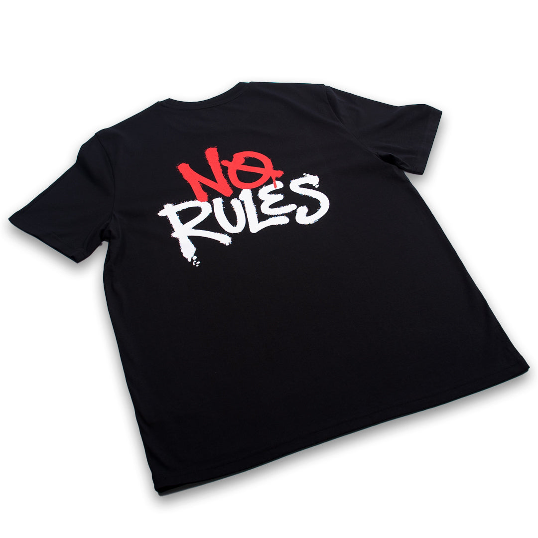 No Rules Spray Paint Logo T-Shirt - Black – Specs Gonzalez