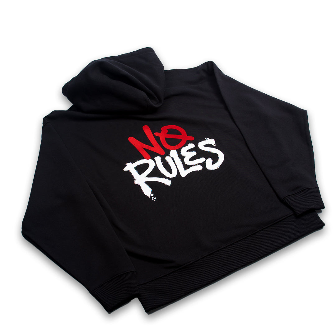 No Rules Spray Paint Logo Hoodie - Black – Specs Gonzalez