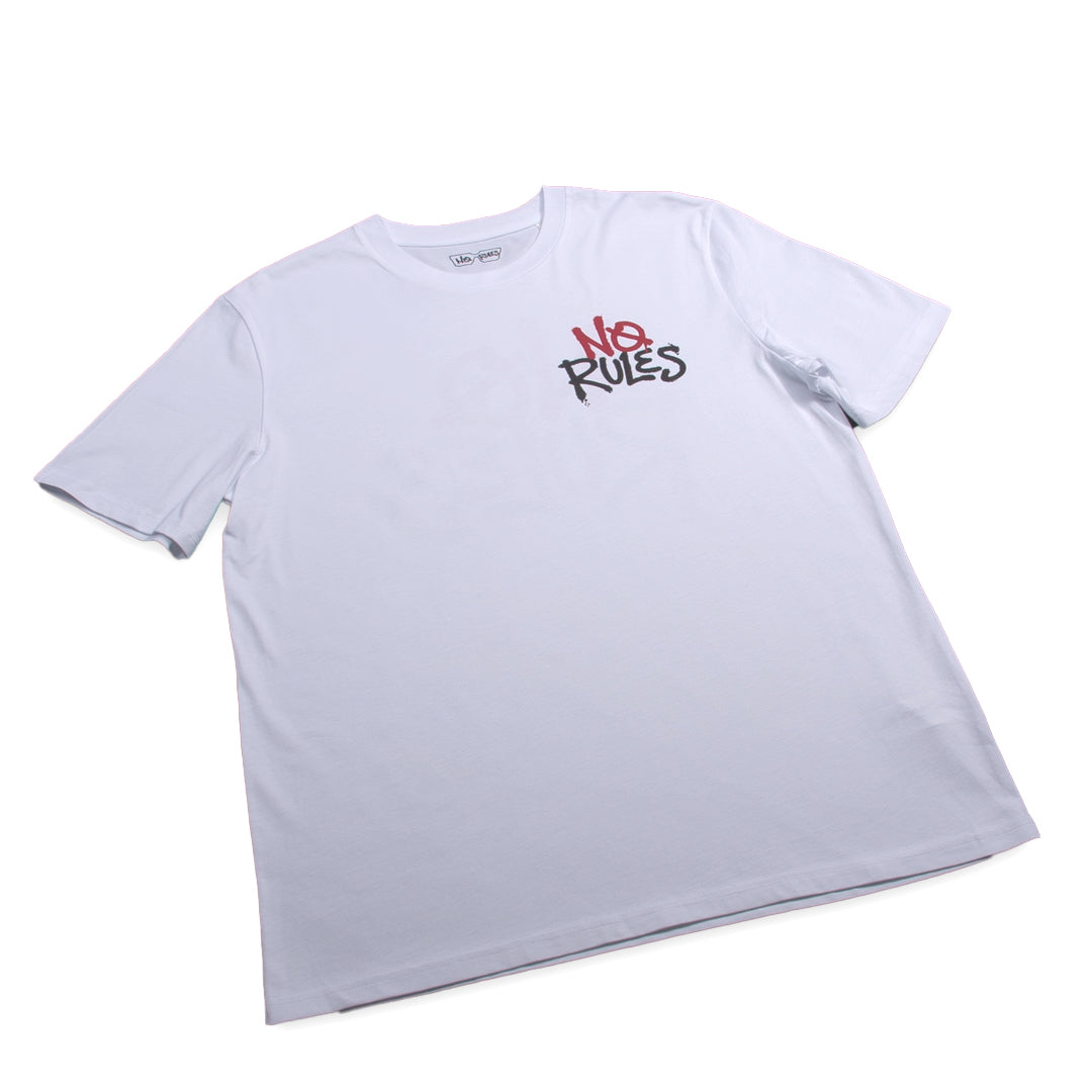 No Rules Spray Paint Logo T-Shirt - White