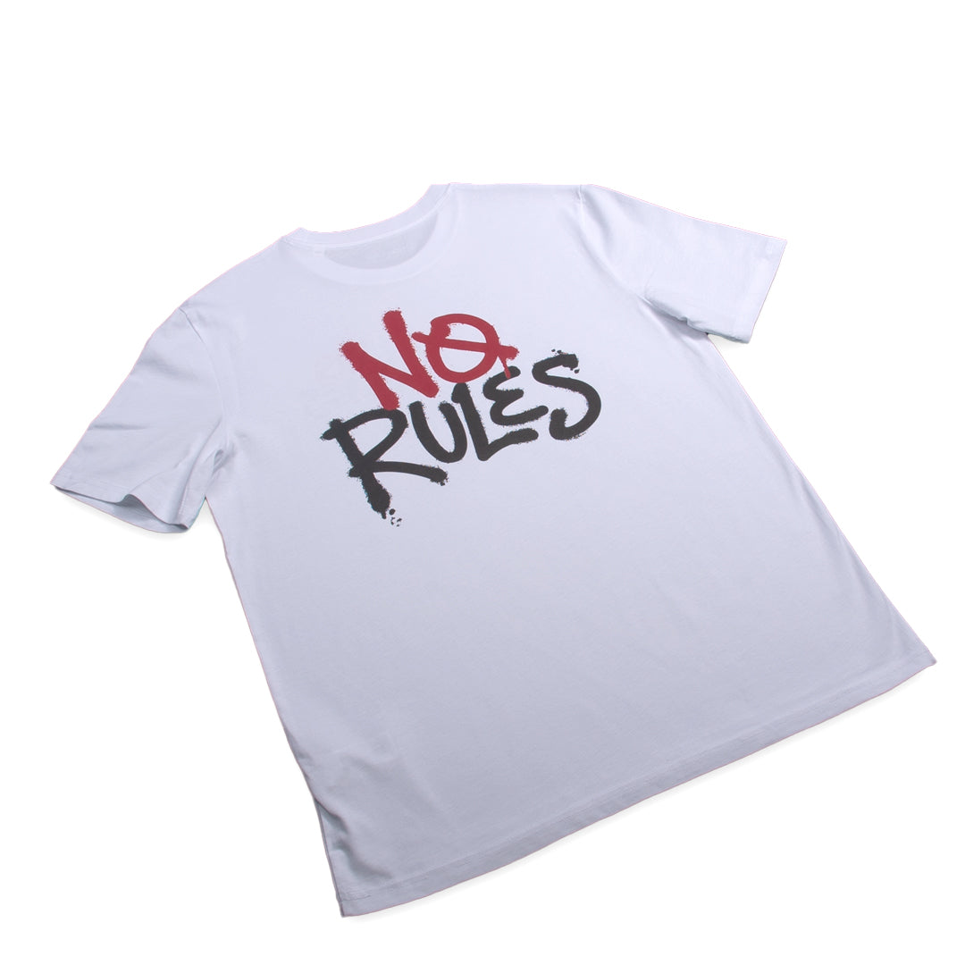 No Rules Spray Paint Logo T-Shirt - White