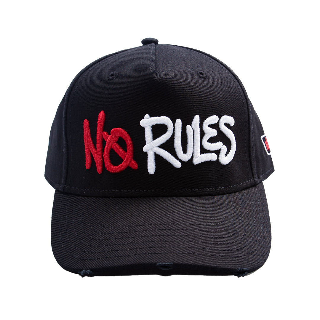 No Rules Graffiti Logo Baseball Cap - Black