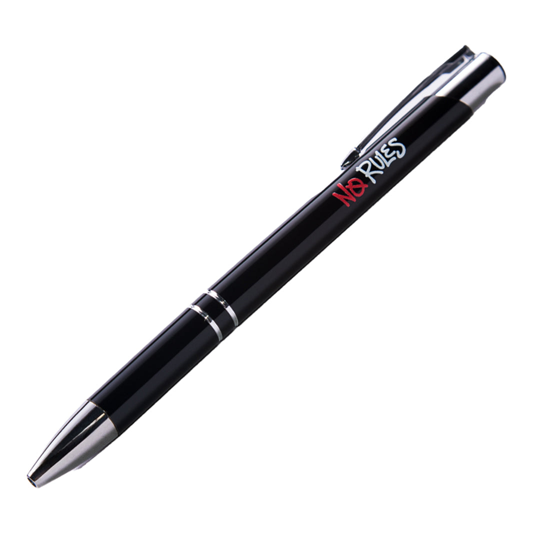No Rules Graffiti Logo Pen - Black