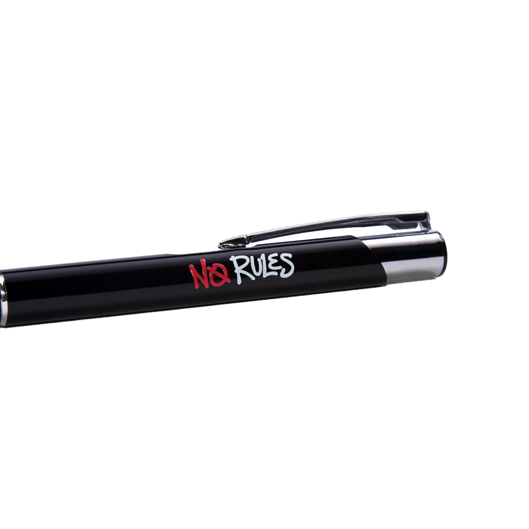 No Rules Graffiti Logo Pen - Black