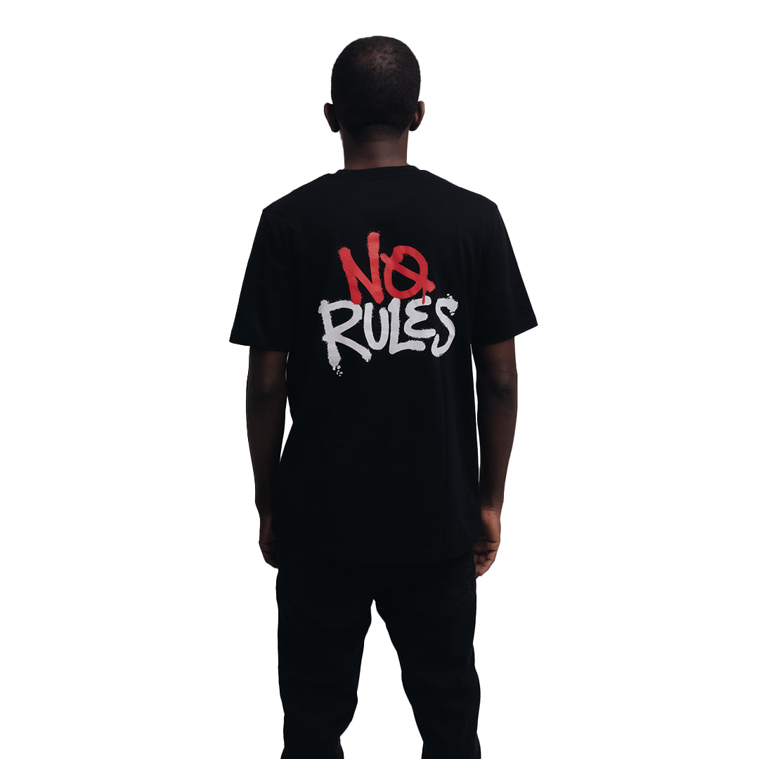 No Rules Spray Paint Logo T-Shirt - Black – Specs Gonzalez