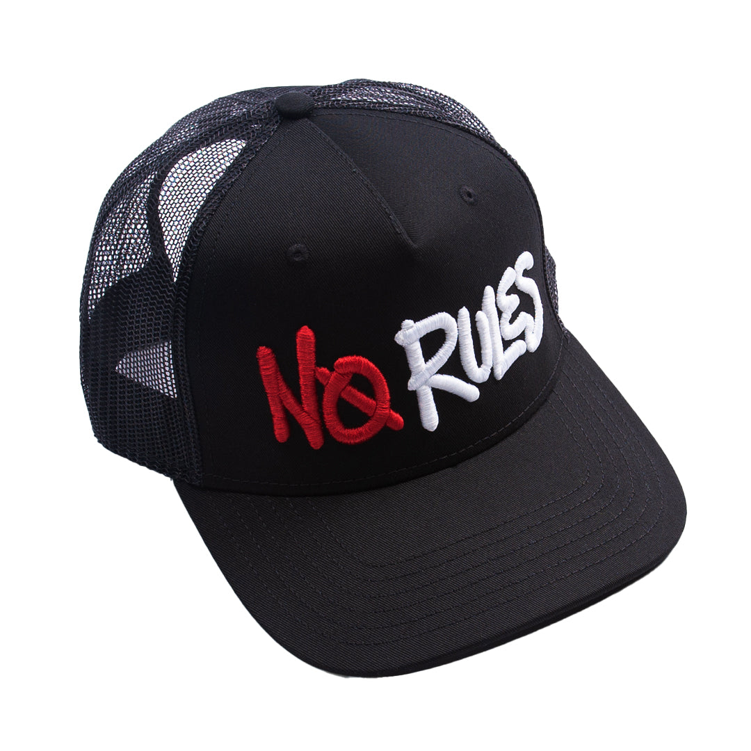 No Rules Graffiti Logo Trucker Cap - Black