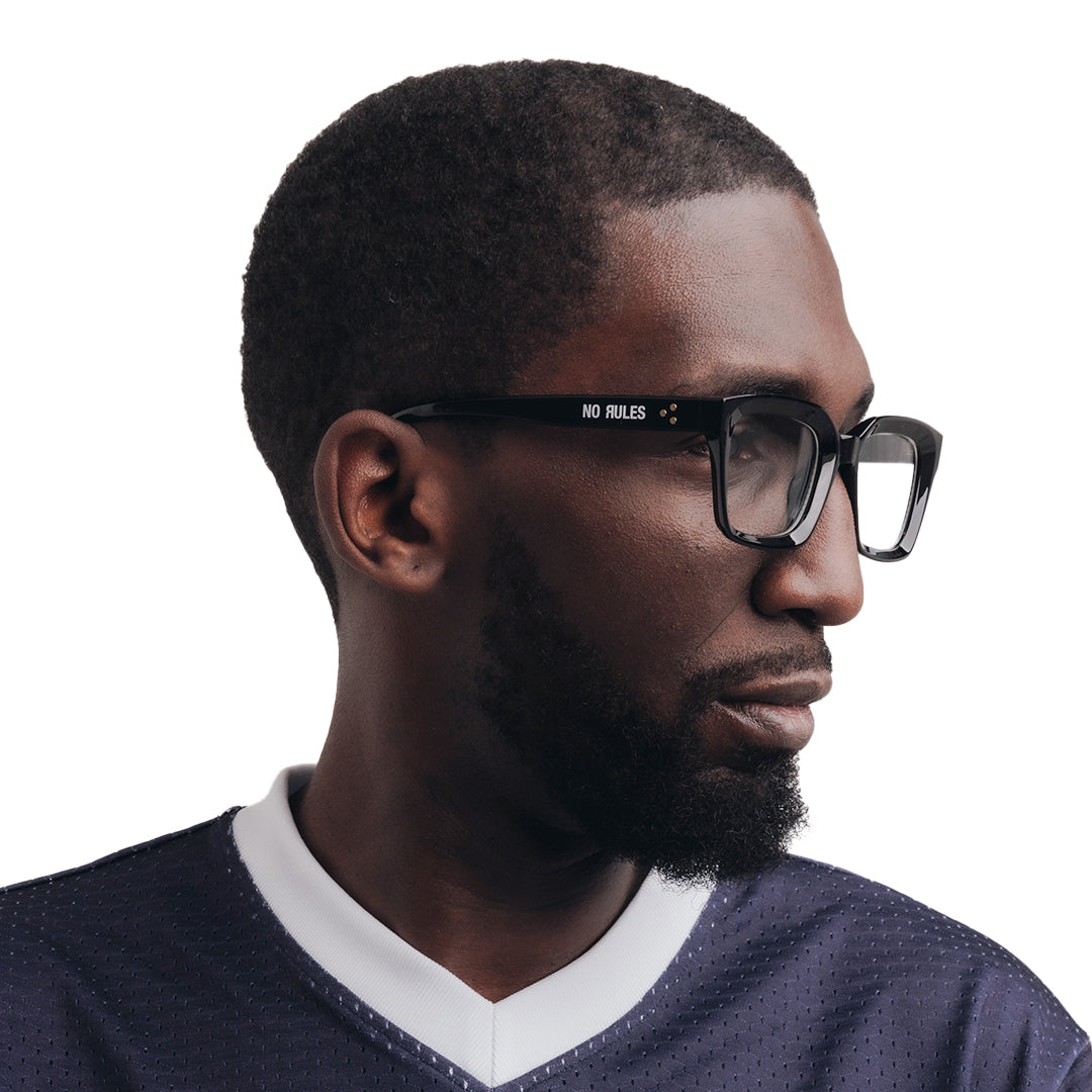 No Rules Text Logo Glasses - Black