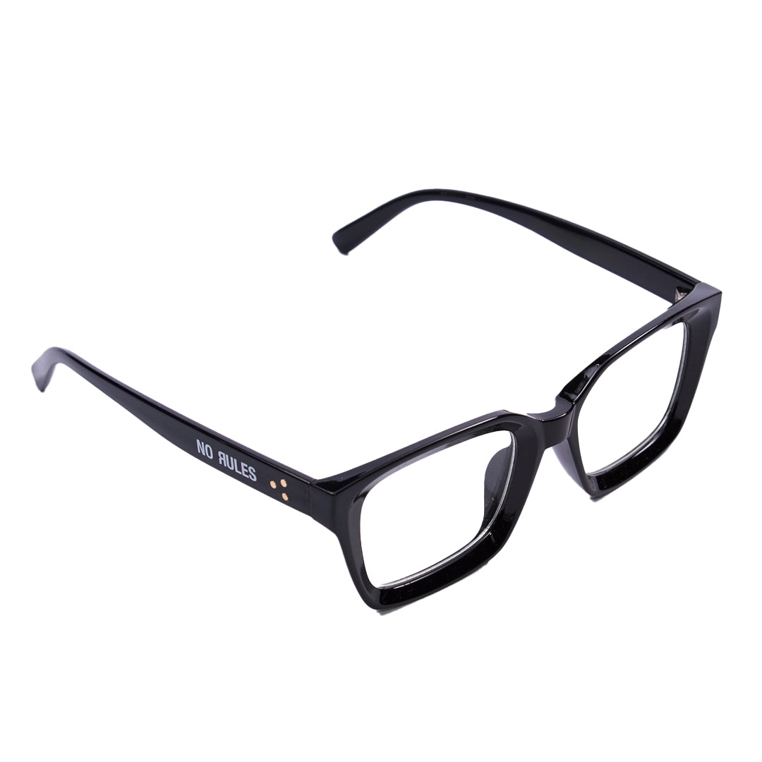 No Rules Text Logo Glasses - Black