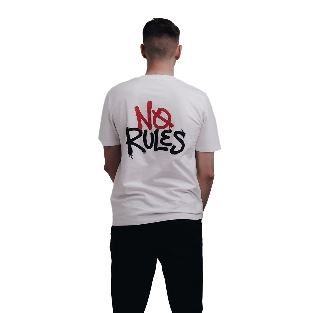No Rules Spray Paint Logo T-Shirt - White