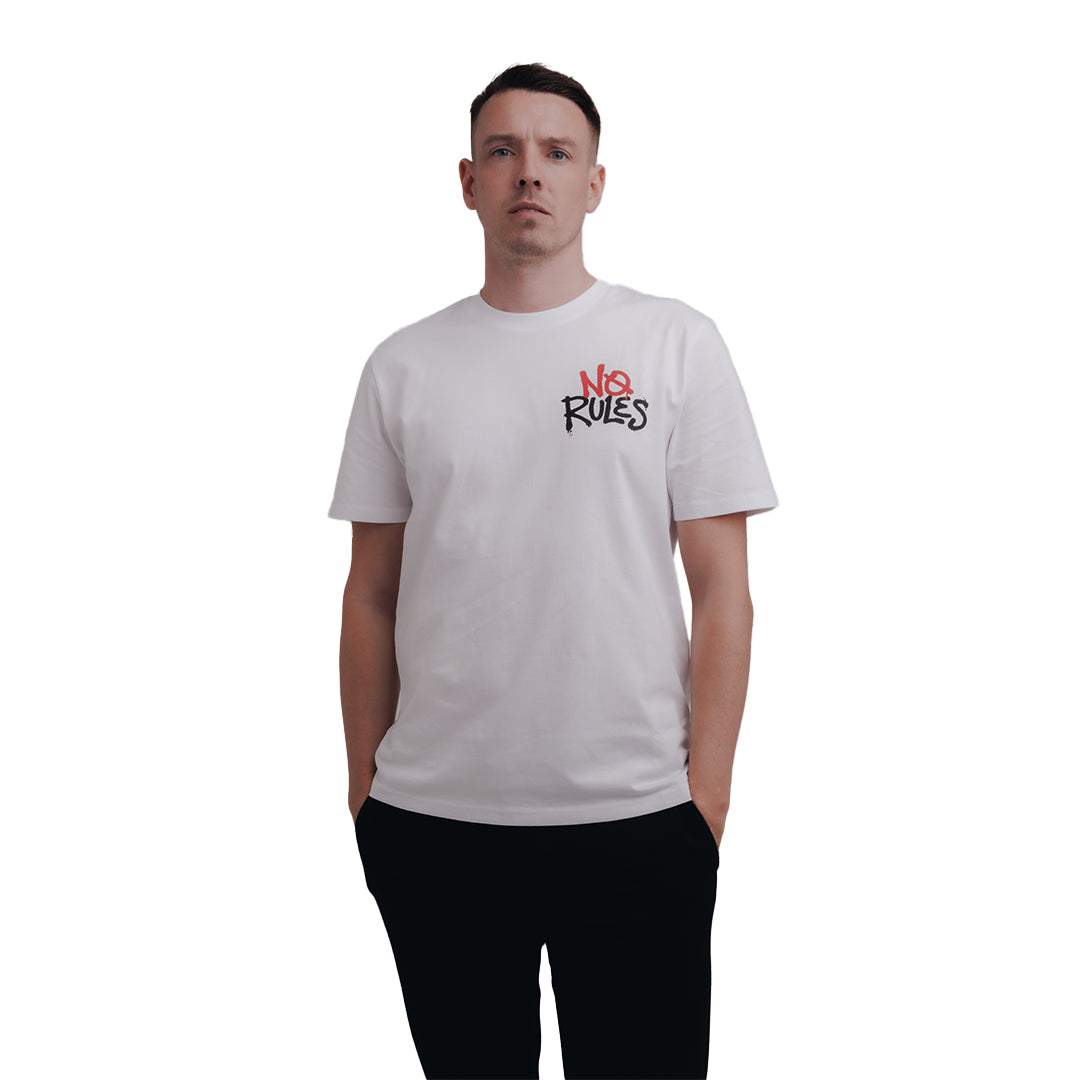 No Rules Spray Paint Logo T-Shirt - White
